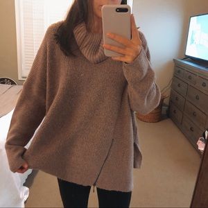 Mauve cowl neck sweater. Size xl